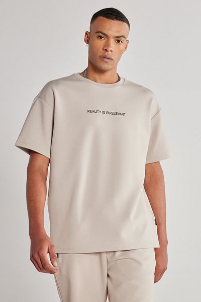 AC&Co / Altınyıldız Classics Men's Beige Boxy Fit Crew Neck Sweatshirt