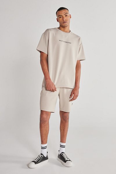 AC&Co / Altınyıldız Classics Men's Beige Boxy Fit Crew Neck Sweatshirt