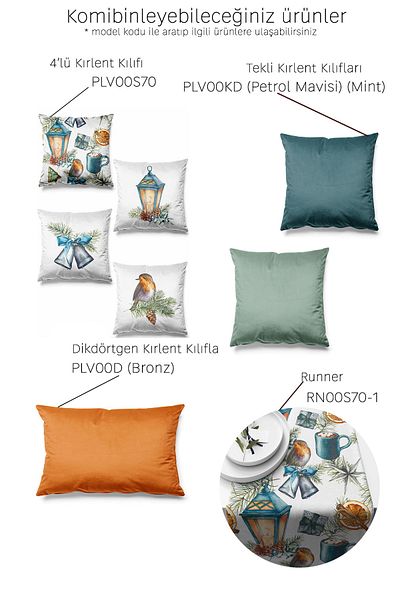 Pilloveland Runner Blue Fundita Model piele intoarsa Tesuta 140*40 Cm Anul Nou Craciun Craciun