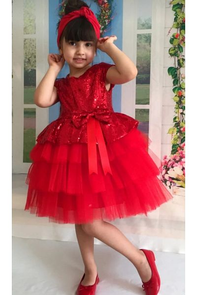 TONTİŞLER BEBEK VE ÇOCUK GİYİM 23 April Class Show, Ceremony Girl's Dress (7-8-9-10-11-12) Age Quality Product Birthday