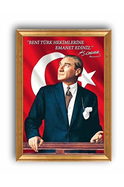beedene Atatürk Çerçeveli Doktor Tablo Beni Türk Hekimlerine Emanet Ediniz