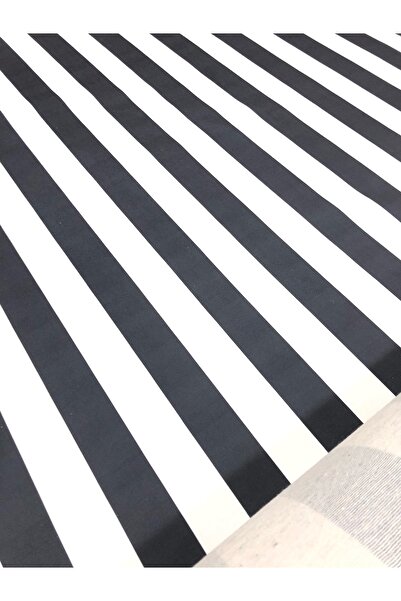 Enesar Home Füme Beyaz Çizgili Döşemelik Kumaş