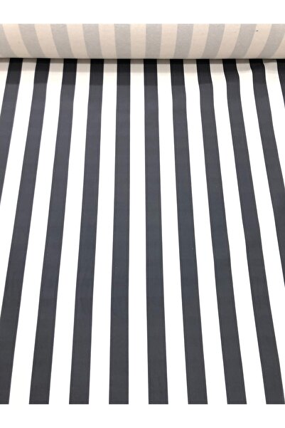 Enesar Home Füme Beyaz Çizgili Döşemelik Kumaş