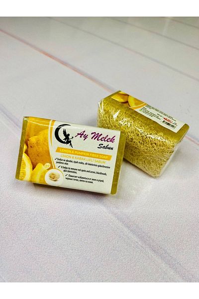 AYMELEK صابون ألياف اليقطين الطبيعية ومستخلص الليمون