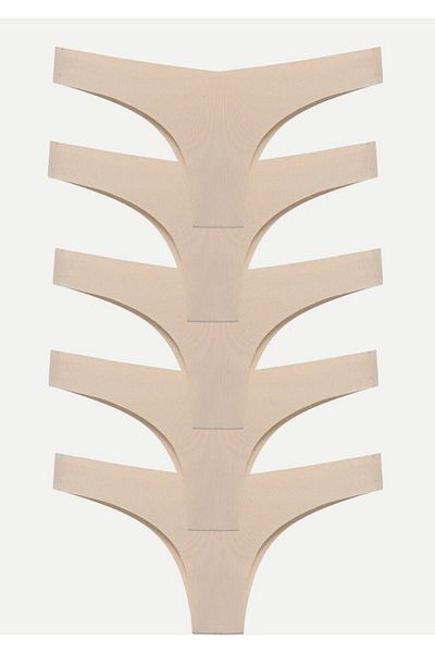 GECKO COLLECTION Gecko 5-Piece Laser Cut Brazilian Thong Women's Panties