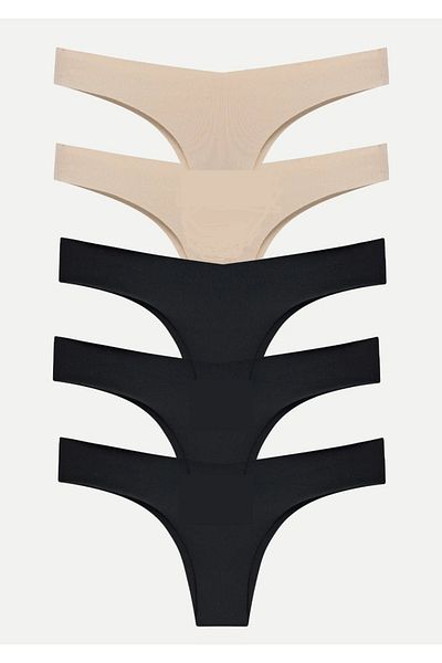 GECKO COLLECTION Γυναικεία εσώρουχα Gecko 5 Pack Laser Cut Brazilian Thong