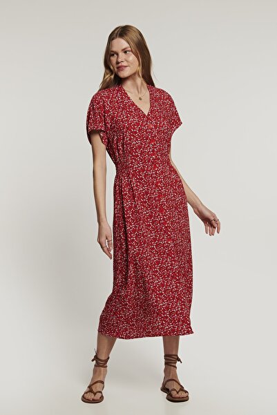 Lyn Devon Fancy Floral Φόρεμα - Κόκκινο