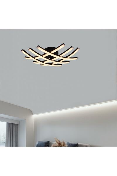 E2Light Siyah Boyalı Modern Avize Led Alüminyum