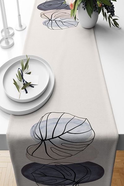 Pilloveland Runner Powder Patterned Suede Woven 140*40 cm