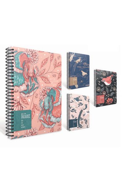 Gıpta Paradise Spiral Hard Cover Notepad 17x24cm 120 Sheets Lined 6257 (mixed Color 1 Piece)