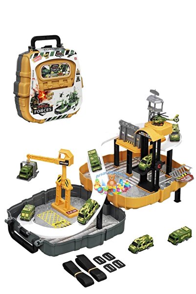 Fırsat Oyuncak Garaj Oyun Seti Sırt Çantalı Taşınabilir Garaj Pisti Özel Kuvvetler Askeri Set