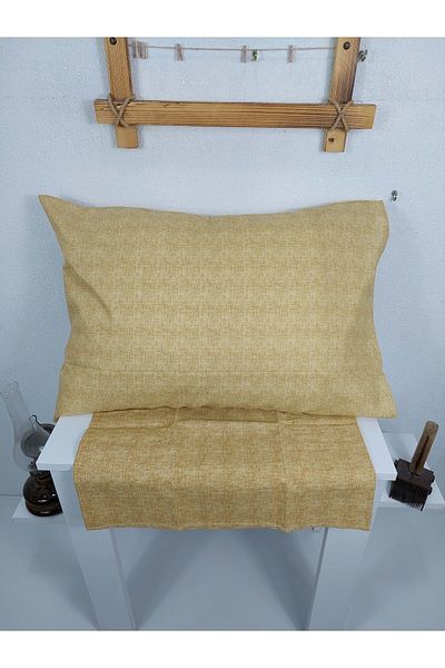 Mef Collection Husă de pernă țesută Husă cu model perie Galben auriu 50x70 Cm Pachet de 2