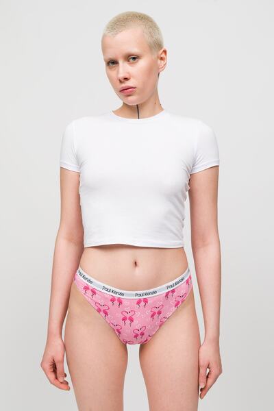 Paul Kenzie Desenli Kadın Slip Külot - Couple Collection Flovemingo