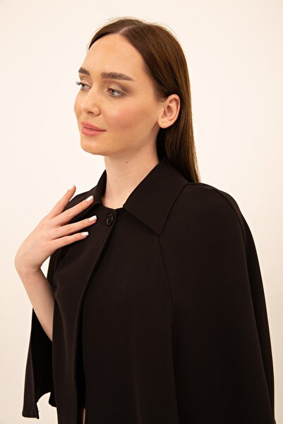 Laranor Μαύρο πουκάμισο γιακά Relax Cape&poncho