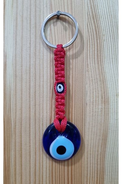 erdoğan hobi Knitted Keychain Charm Red Knitted Ornament Car Ornament Bag Ornament Evil Eye Beaded Gift Keychain