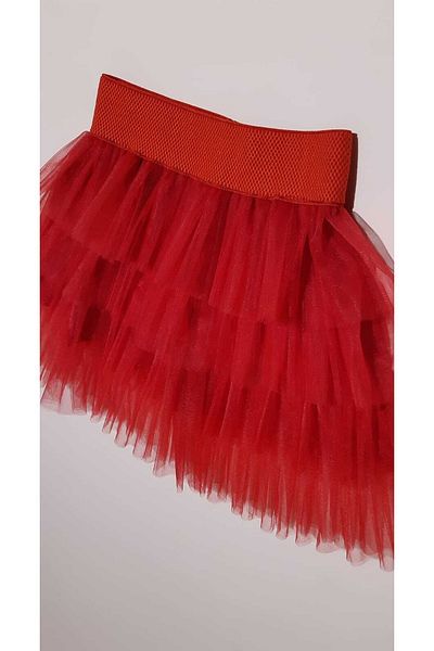 SİMGE Girl 5/6 Years Red Tulle Skirt