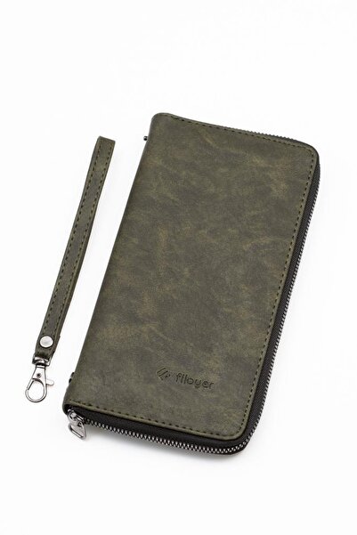 filayer Unisex Telefon Bölmeli Vegan Deri Cüzdan