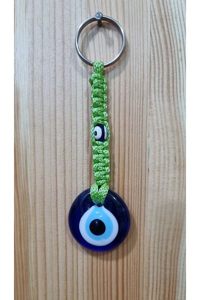 erdoğan hobi Knitting Keychain Evil Eye Green Knitting Ornament Car Ornament Bag Ornament Evil Eye Beaded Gift Keychain
