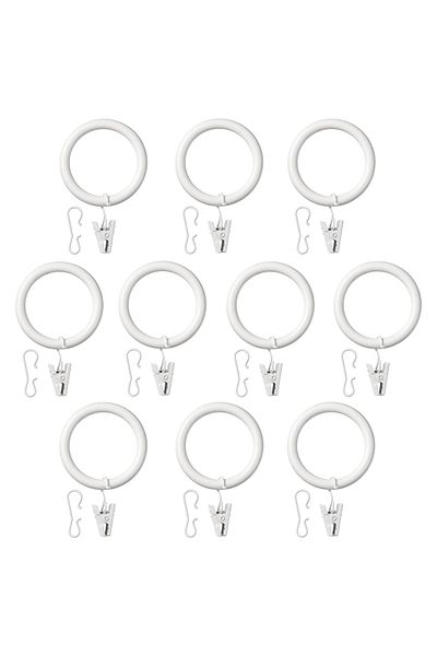 IKEA Syrlıg Curtain Ring Set, White, 38 Mm, 10 Pieces