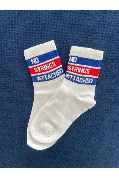 Touz No Strings Attached Unisex White College Socks