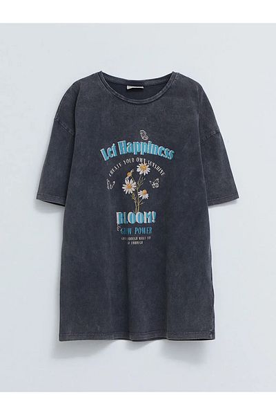 LC Waikiki Lcw Kids Crew Neck Printed Short Sleeve Cotton Girl's T-Shirt
