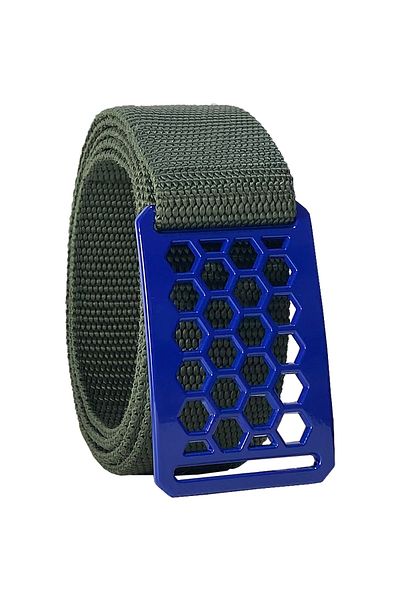 GoDeri 2023 Noul sezon, unisex, cu cataramă cu fagure albastru, centură coloană verde 4 cm