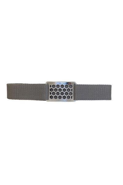 GoDeri Νέα σεζόν 2023 - Unisex Nickel Matte Honeycomb Buckle Grey Colon Belt 4 cm