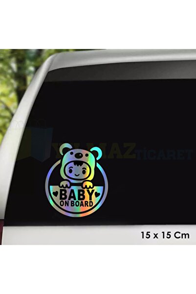 yılmazetic Arabada Bebek Var Baby On Board Hologram Oto Sticker Cam Araba Yap...