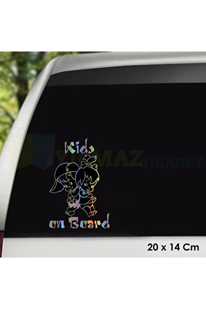 yılmazetic Çocuklar Arabada Bebek Var Hologram Oto Sticker Cam Araba Yapıştır...