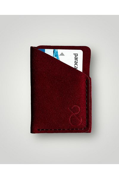Safir Leather Nubuck Genuine Leather Card Holder (burgundy)