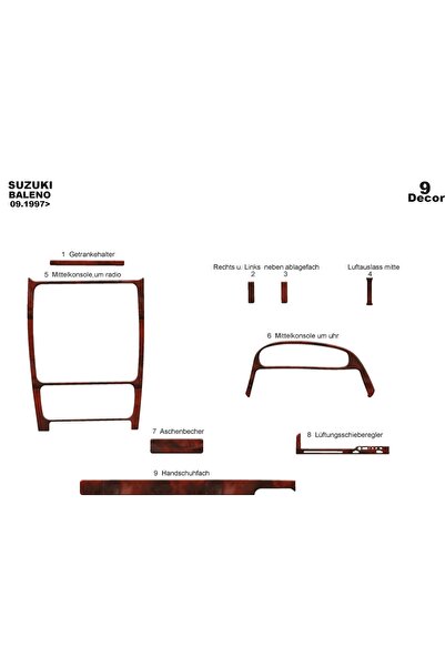 meriç cockpit design ميريتش ®   سوزوكي بالينو توربيدو امامي مطلي ماهوجني 9 قط...