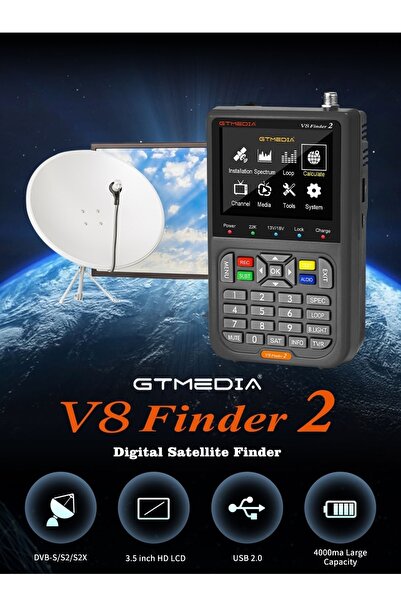 Genel Markalar Uydu Yön Bulucu Gtmedia V8 Finder 2 (canlı Görüntü Izleme+şarj...