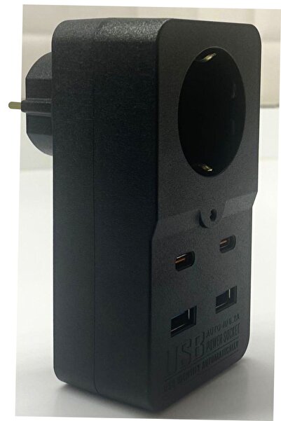 Buffer ® Isıya Dayanıklı Termal Akım Korumalı 1 Priz Girişli 2 Usb Girişli 2 Type-c Girişli Pirz
