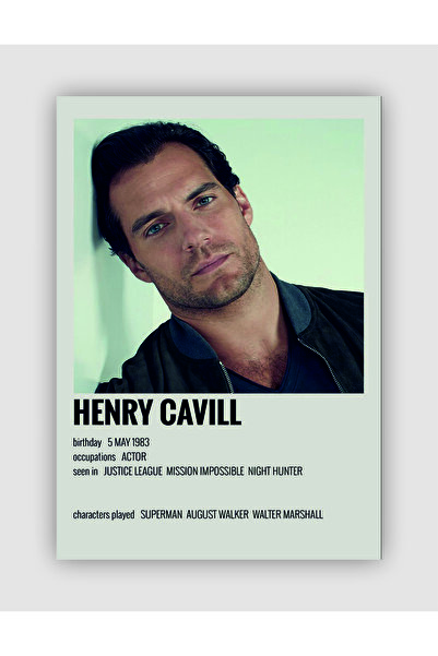 fırsatlar diyarı Henry Cavill Film Info Card Bilgi Kartı Duvar Posteri