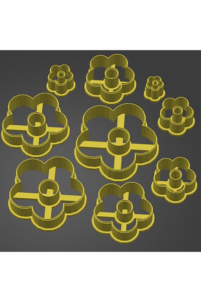 Owl Global Polymer Clay Mold Flower Pattern Set 9 Pieces Polymer Clay Mold