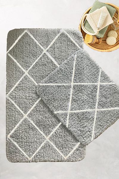 Chilai Home Alinda Grey Cotton Σετ 2 χαλιών μπάνιου 100% φυσικό οργανικό βαμβάκι, πλένεται. 8683264339943   Bpmk