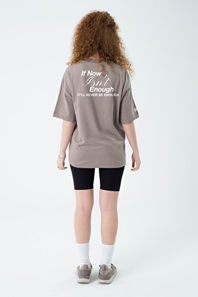 Eazy Co Δεν είναι αρκετό γκρι Unisex Extra Oversize ανάγλυφο μπλουζάκι με κοντό μανίκι