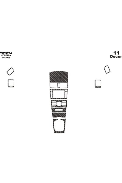 meriç cockpit design ميريتش ®   تويوتا كورولا توربيدو امامي كربون 11 قطعة 200...