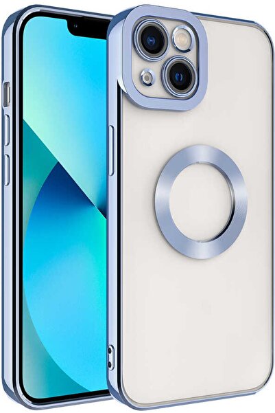 Case 4U Iphone 14 Plus Kılıf Kamera Lens Korumalı Şeffaf Renkli Logo Gösteren...
