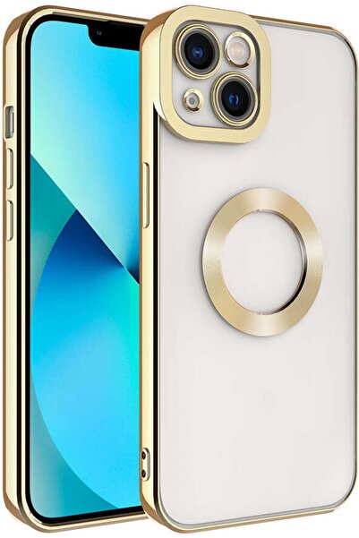 Case 4U Iphone 14 Plus Kılıf Kamera Lens Korumalı Şeffaf Renkli Logo Gösteren...