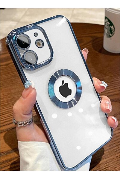 Case 4U Iphone 11 Kılıf Kamera Lens Korumalı Şeffaf Renkli Logo Gösteren Parl...