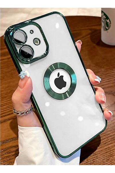 Case 4U Iphone 11 Kılıf Kamera Lens Korumalı Şeffaf Renkli Logo Gösteren Parl...