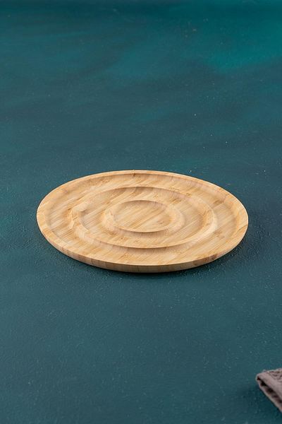 ACAR 25 cm Bamboo Round Presentation Plate