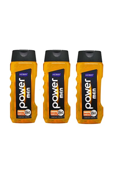 Hobby Men Şampuan + Duş Jeli Power 500 Ml X 3 Adet