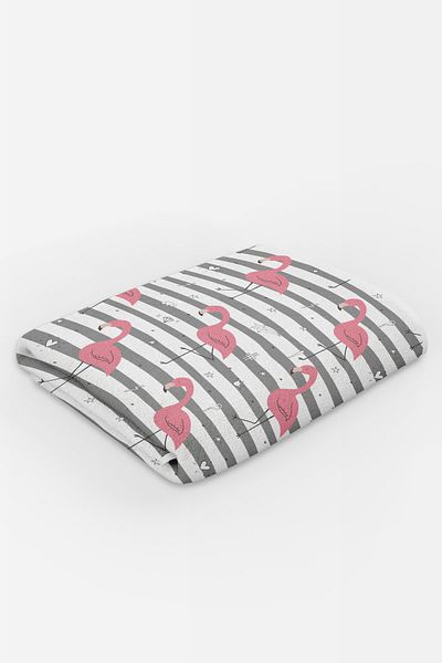 milroma Flamingo Patterned Milroma White Sea and Beach Towel