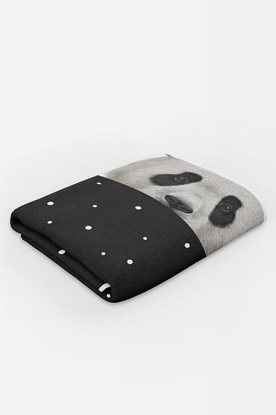milroma Mi̇lroma Panda Patterned Sea and Beach Towel Black