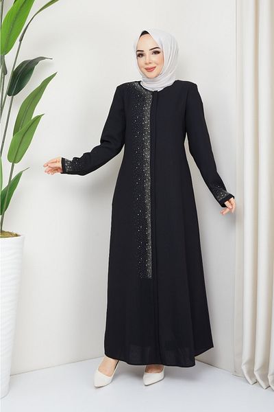 KMKkombin Women's Summer Zippered Stone Detailed Long Top Coat 932