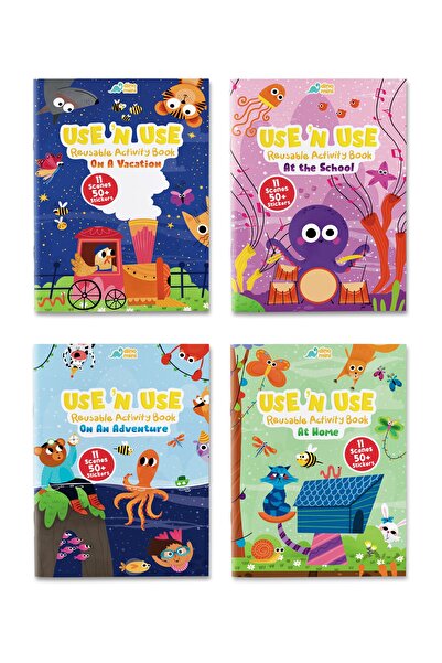 Neobebek Use 'n Use 4 Adet Dikkat Geliştirme Tükenmeyen Sticker Aktivite Kitabı