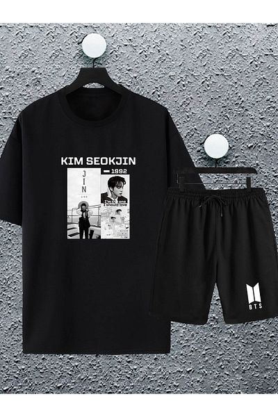 macklin Σετ φόρμας Unisex Bts Army Printed Oversize Tshirt και σορτς