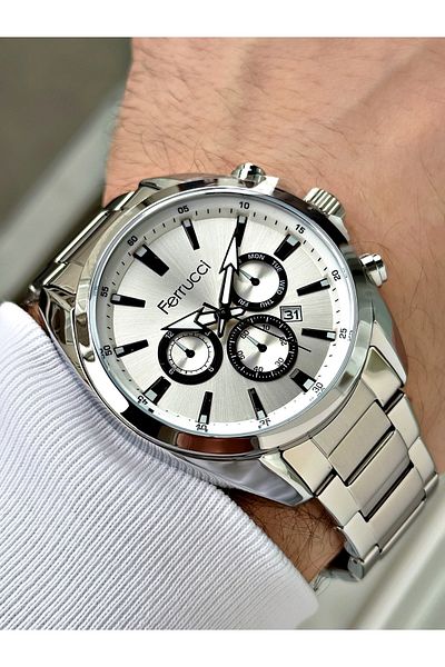Ferrucci men's wrist watch with calendar 3 Atm waterproofness